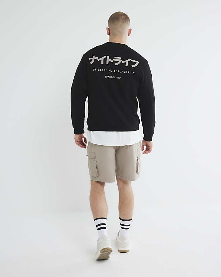 Brown Nylon Cargo Shorts