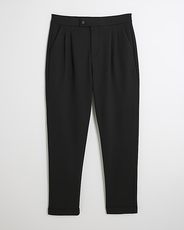 Black Turned Up Trousers