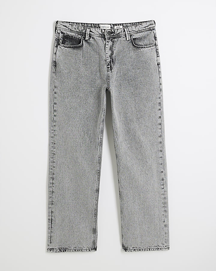 Grey Denim Loose Fit Jeans