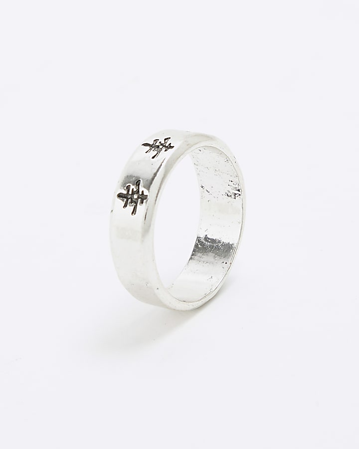 Black ​Japanese Etched Band Ring