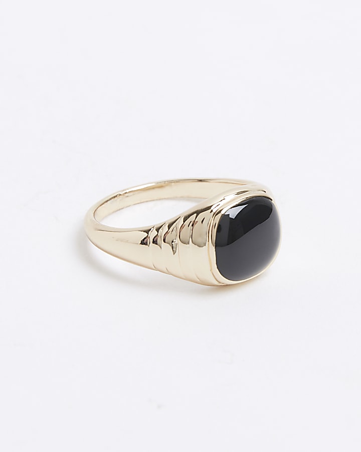 Gold Premium Square Onyx Ring