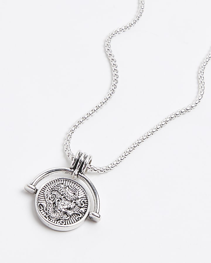 Silver Dragon Spinner Necklace