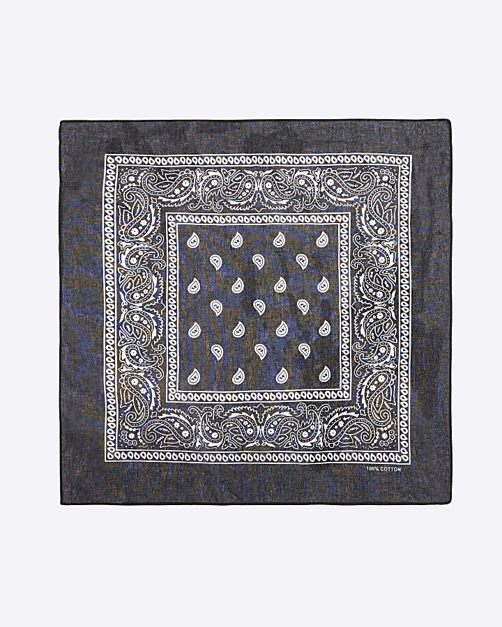 Black Abstract Print Bandana