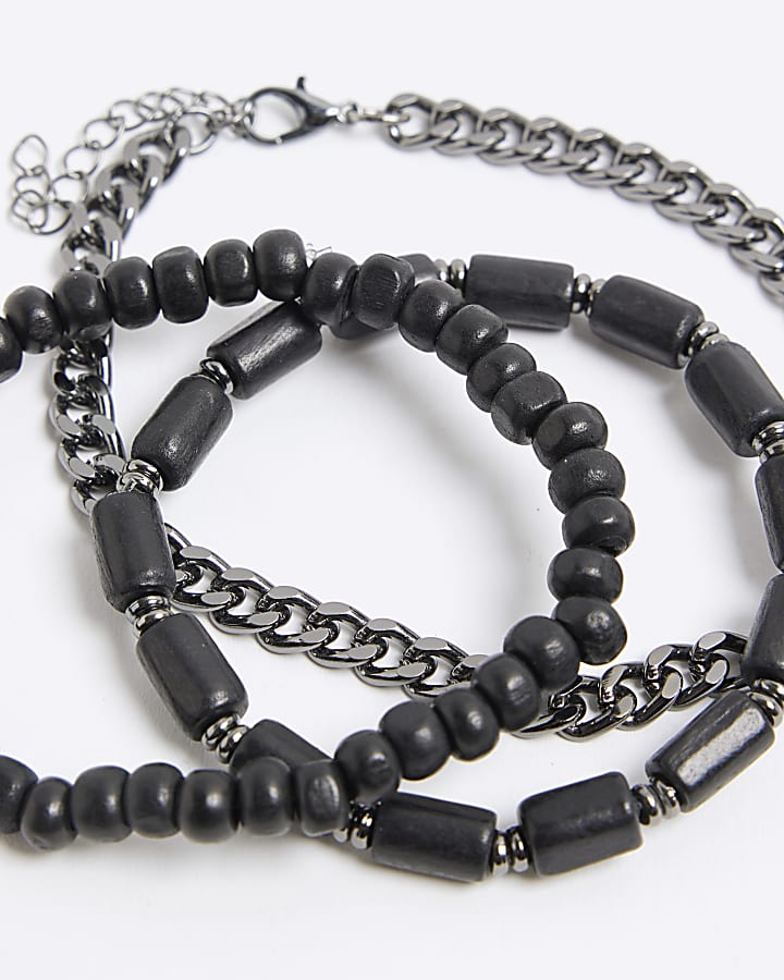 Black 3 Pack Chain Bracelets