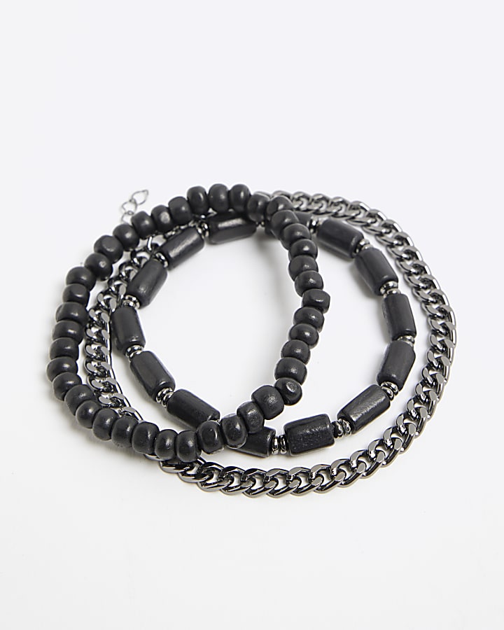 Black 3 Pack Chain Bracelets