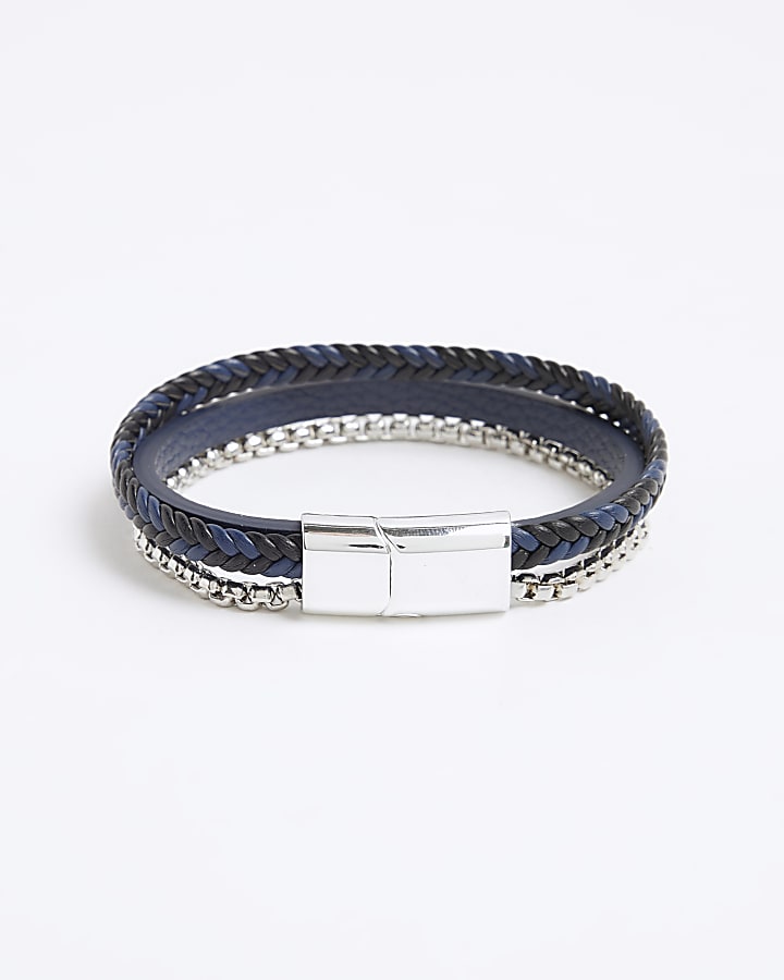 Blue Fabric Bracelet