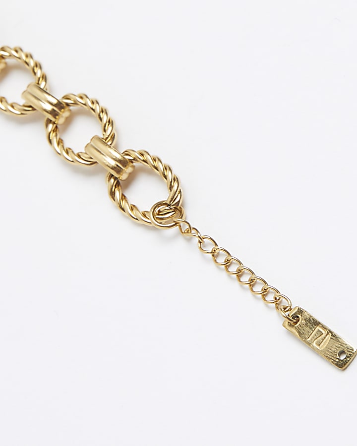 Gold Steel Link Bracelet