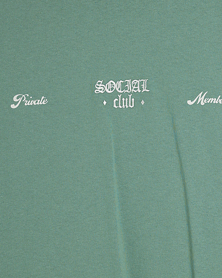 Green Boxy Fit Social Club T-Shirt