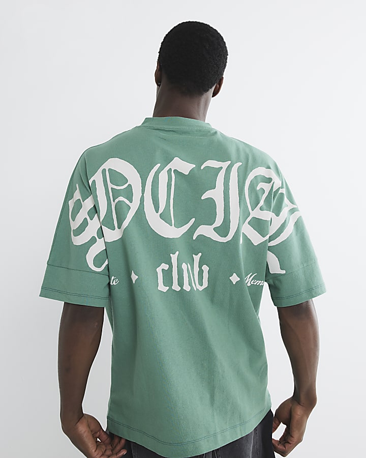 Green Boxy Fit Social Club T-Shirt