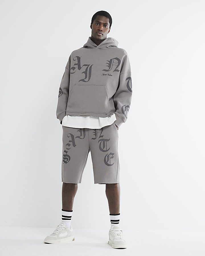 Grey Oversized Saint Volette Hoodie