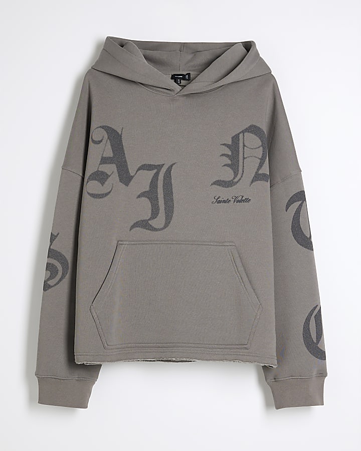 Grey Long Sleeve Saint Volette Hoodie