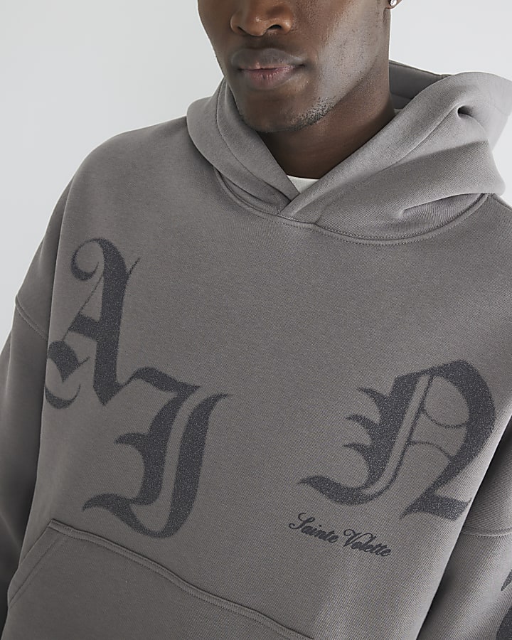 Grey Long Sleeve Saint Volette Hoodie