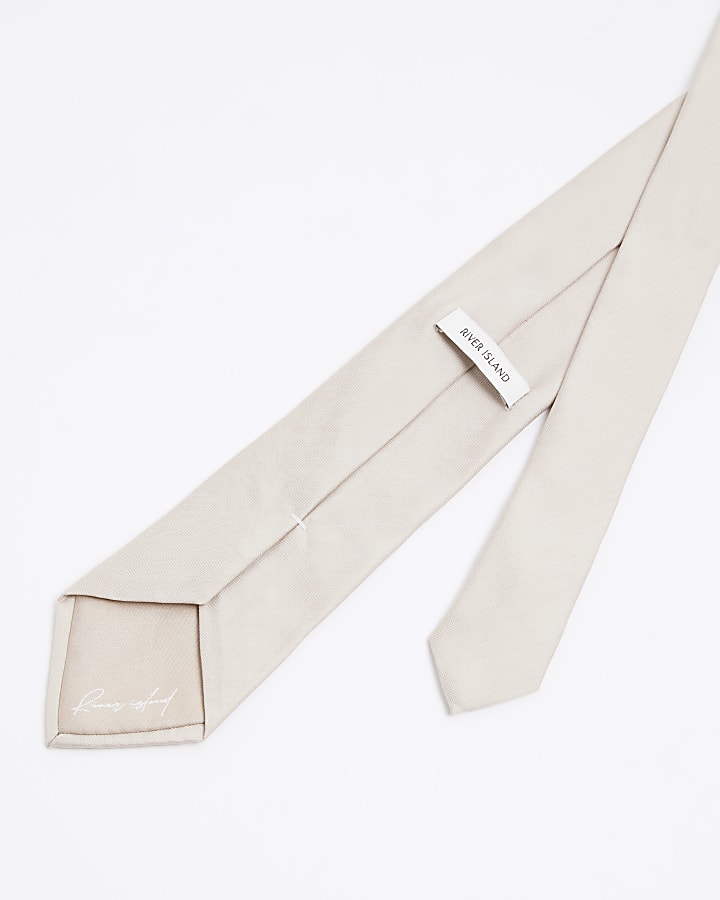 Beige Herringbone Tie