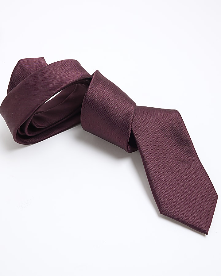 Purple Herringbone Tie