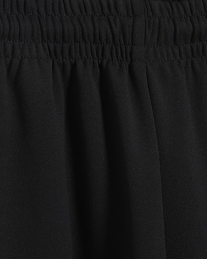 Black Open Hem Popper Jogger