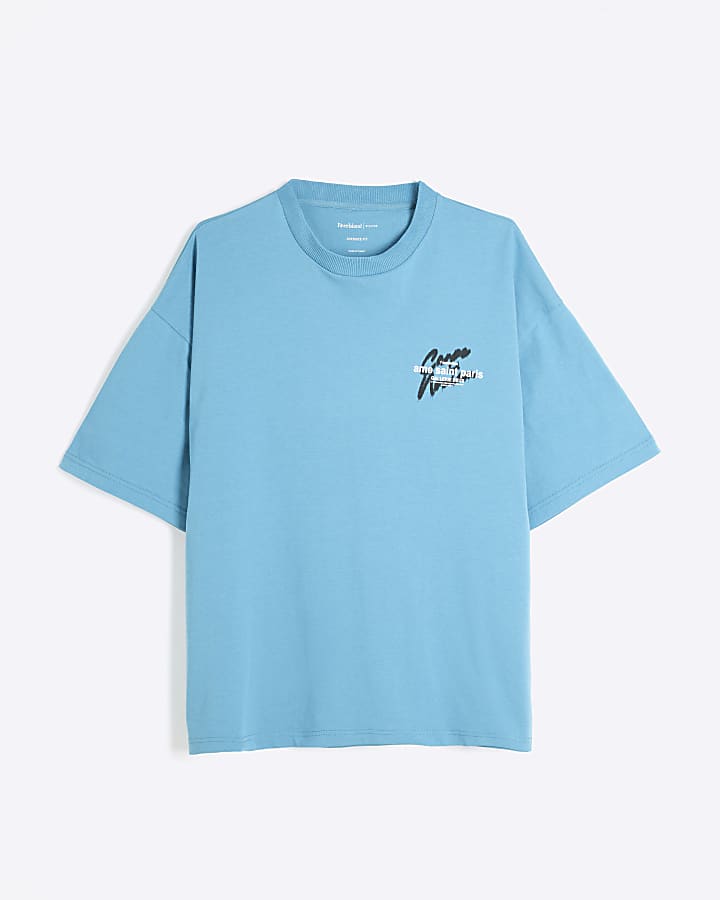 Blue Short sleeve Ame Saint Spray Tee