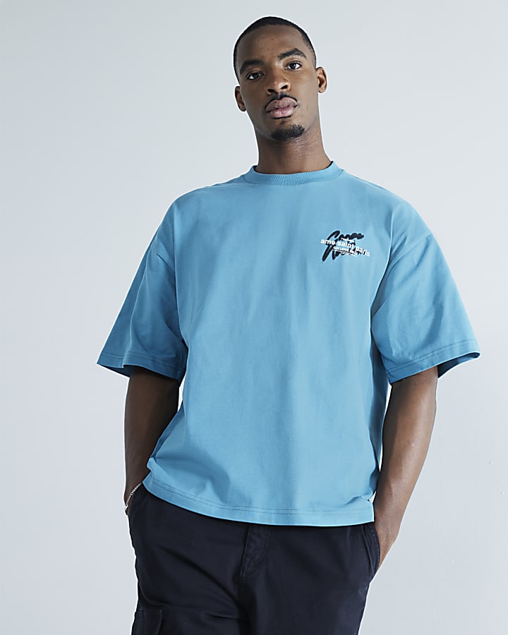 Blue Short sleeve Ame Saint Spray Tee