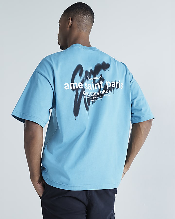 Blue Short sleeve Ame Saint Spray Tee