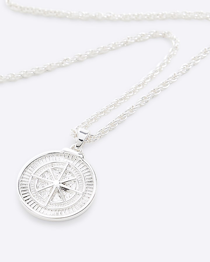 Premium Silver Compass Necklace