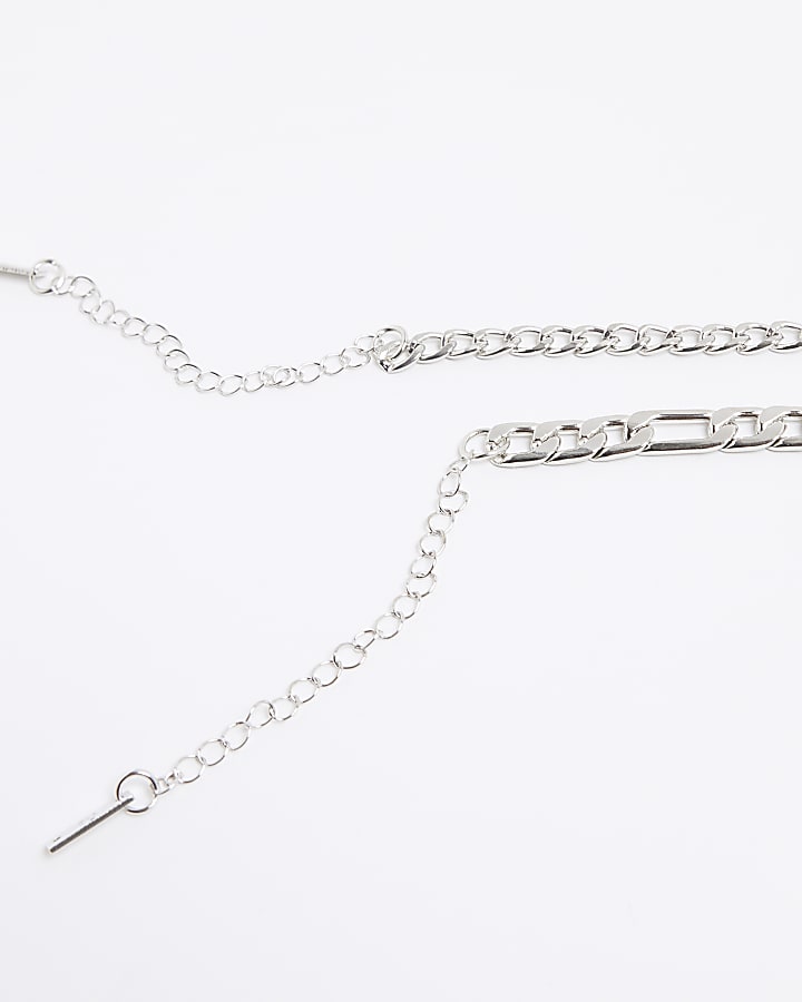 Silver 2 Row Chain Necklace