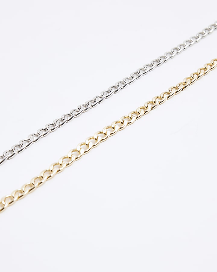 2 Pack Metal Chain Bracelets