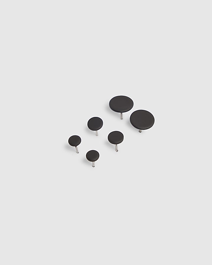 Black Pack Of 3 Stud Earrings
