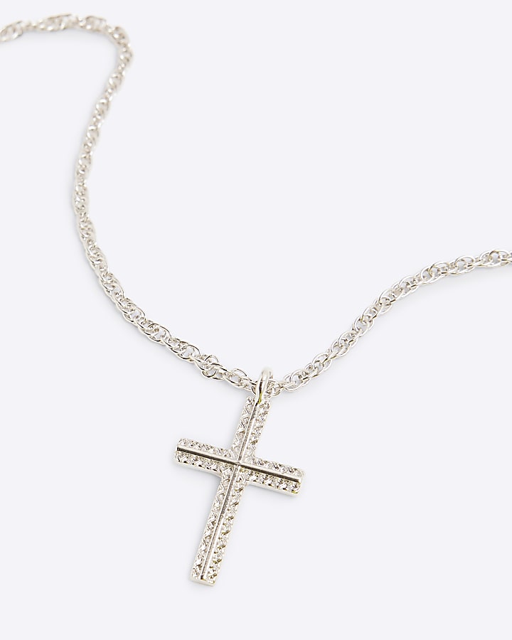 Silver Cross Pendant Necklace