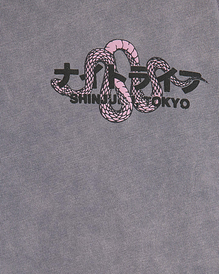 Purple Oversized Shinjuki Dragon T-Shirt