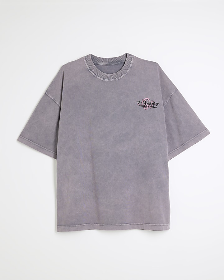Purple Oversized Shinjuki Dragon T-Shirt