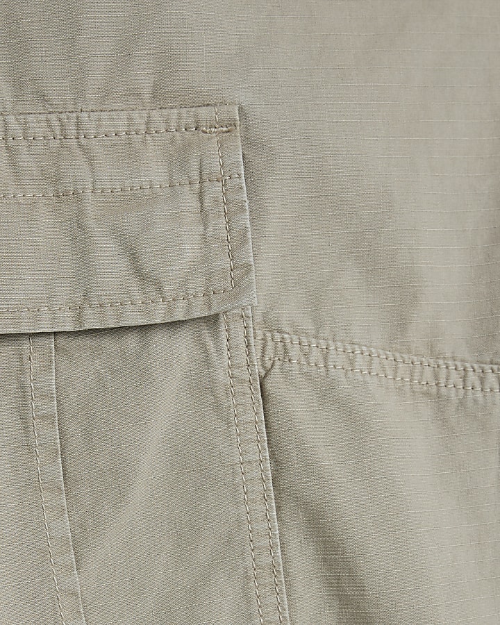 Beige Loose Fit Cargo Trousers