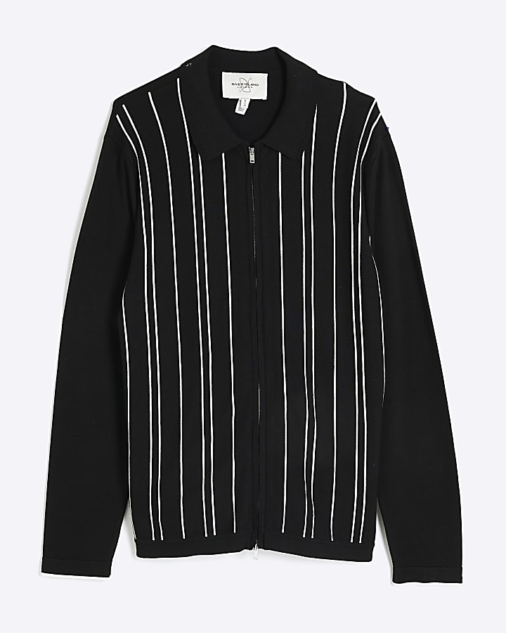 Black Long Sleeve Stripe Shirt