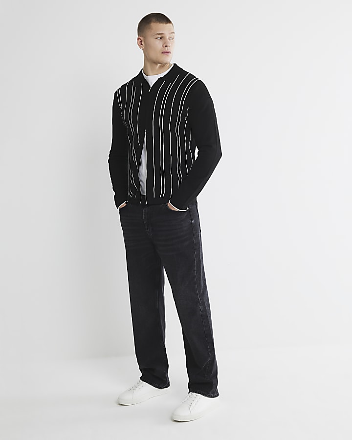 Black Long Sleeve Stripe Shirt