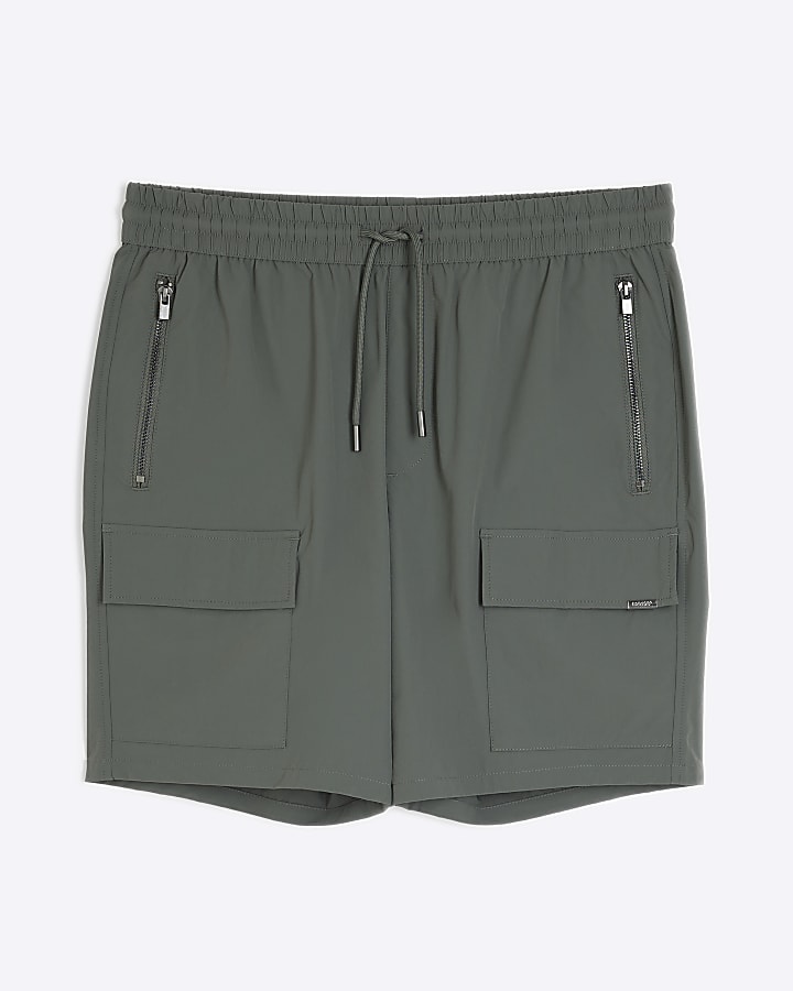 Green Stretch Cargo Shorts