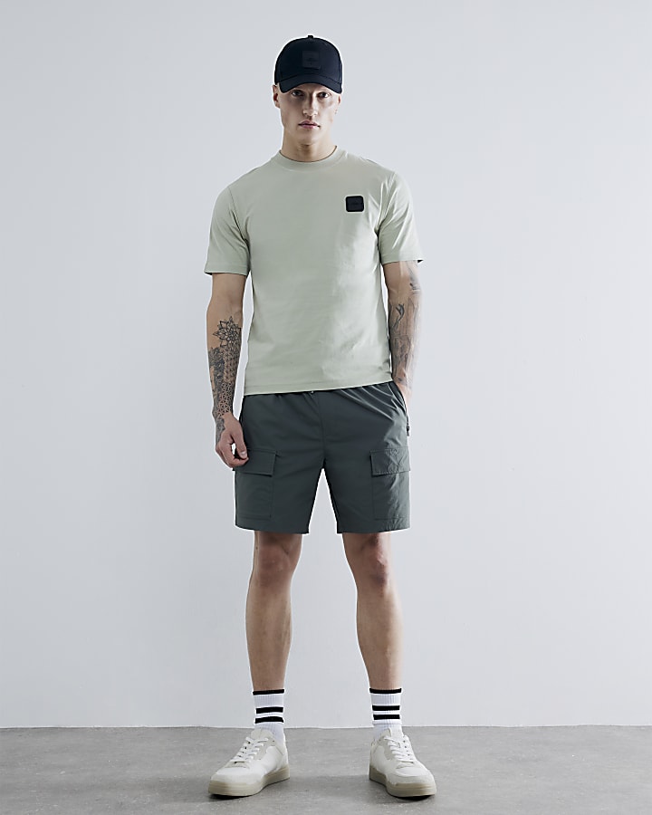 Green Stretch Cargo Shorts