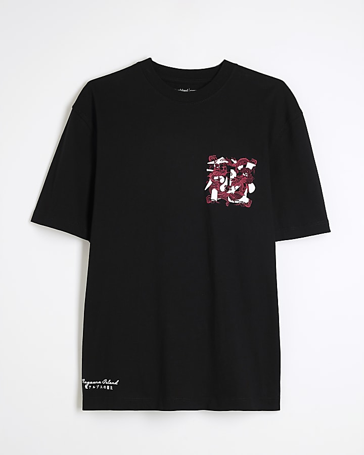 Black Regular Fit Nagura Island T-Shirt