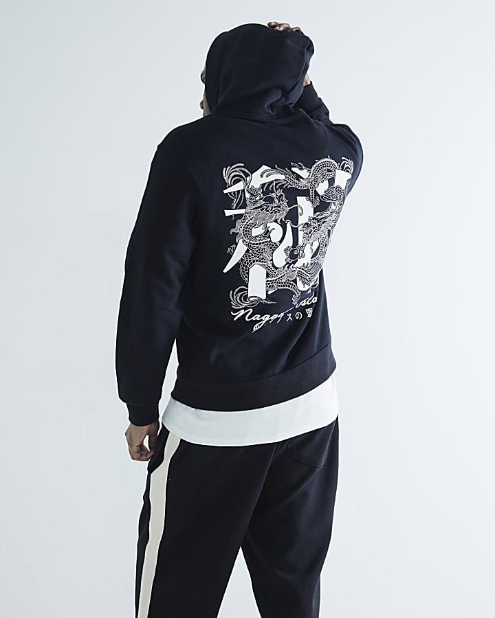 Black Nagura Island Graphic Hoodie