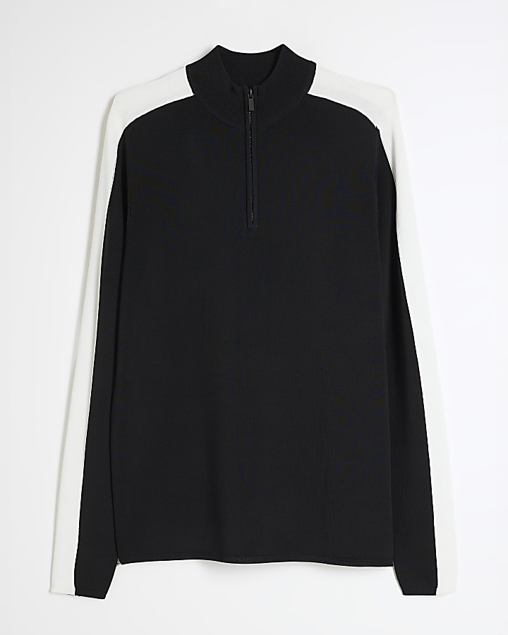 Premium Black Half Zip Jumper