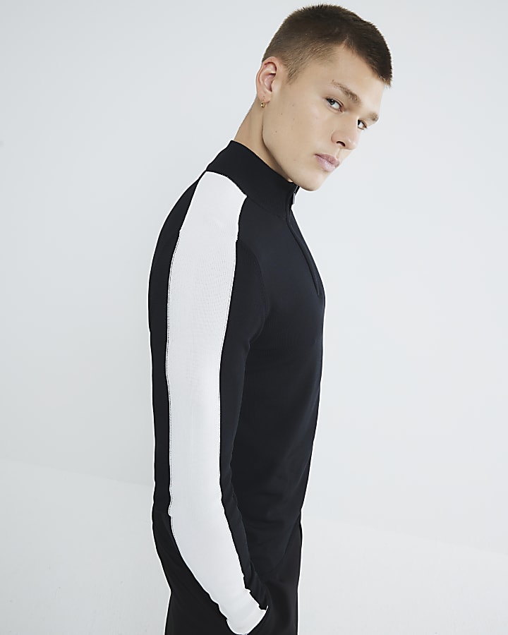 Premium Black Half Zip Jumper