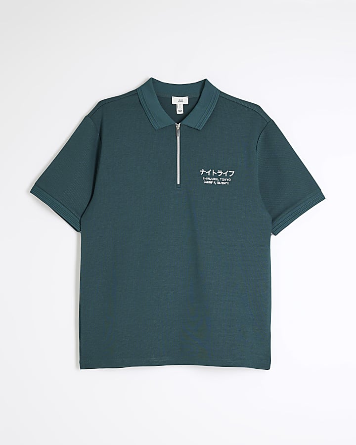 Green Slim Fit Shinjuki Pique Polo Shirt