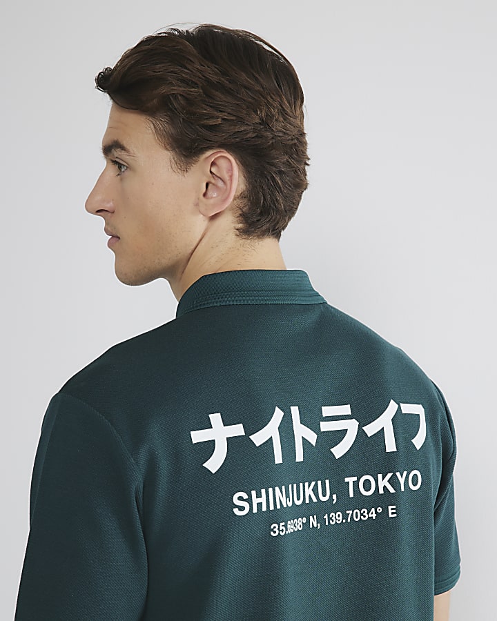 Green Slim Fit Shinjuki Pique Polo Shirt