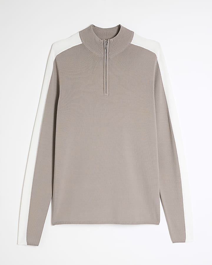 Premium Stone Half Zip Jumper