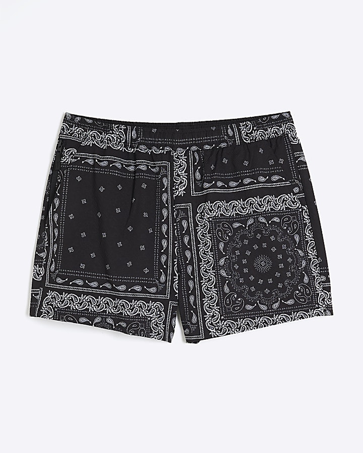 Black Bandana Swim Shorts