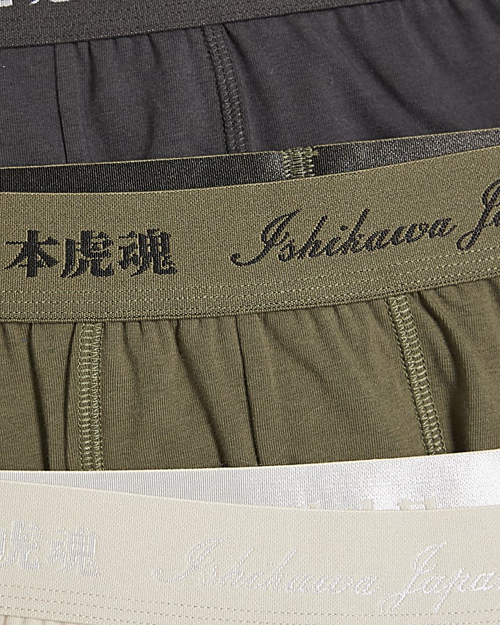 Grey Pack of 4  Stretch Japanese Trunks