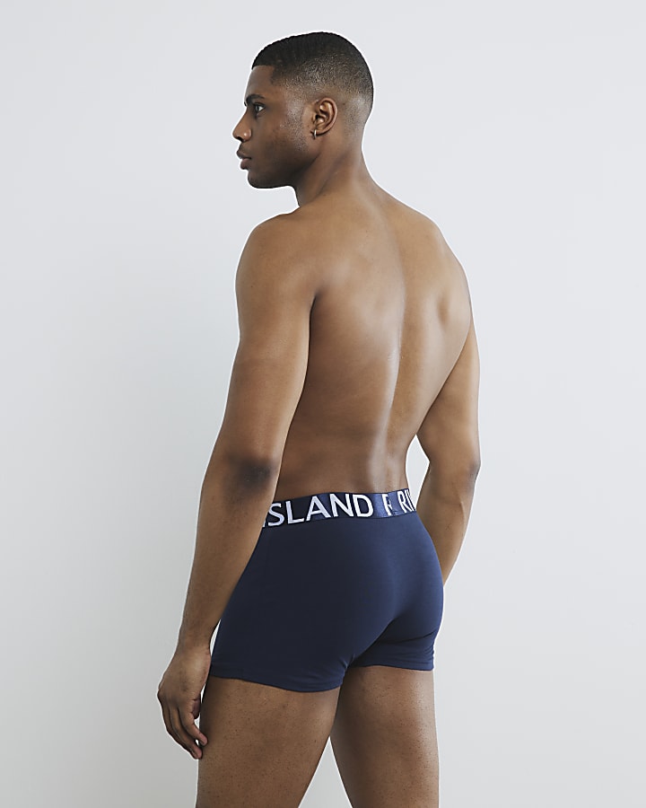 Blue Pack Of 4 Sateen Stretch RI Trunks