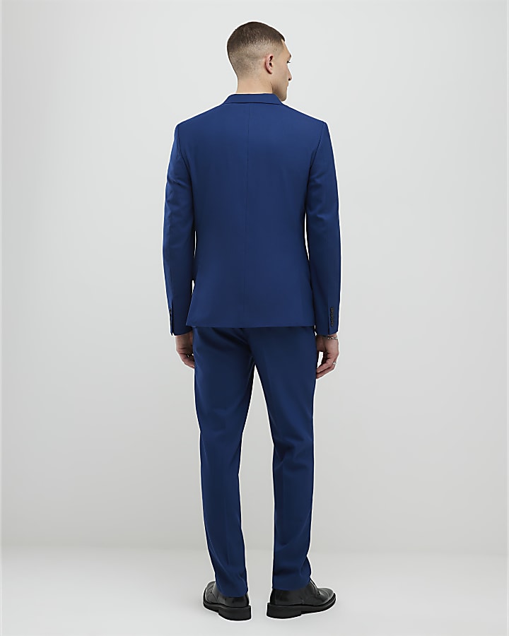 Blue Slim Fit Suit Trousers