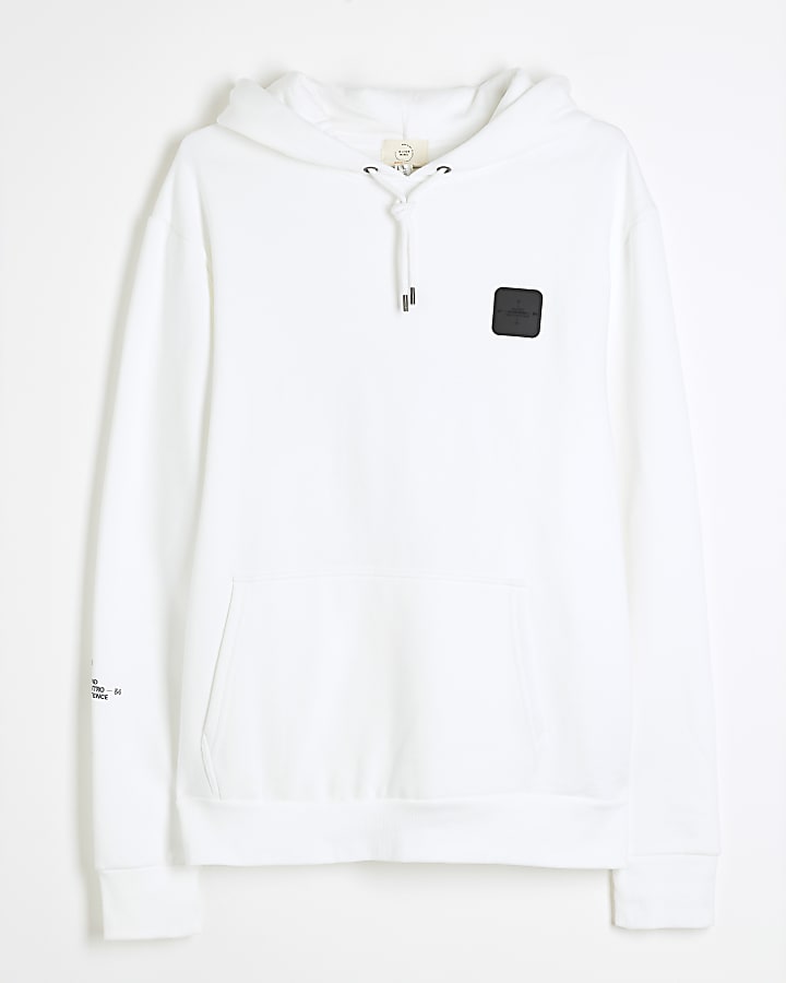 Beige Regular Fit Graphic Hoodie