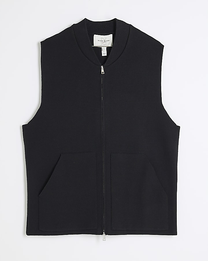 Black Knitted Gilet