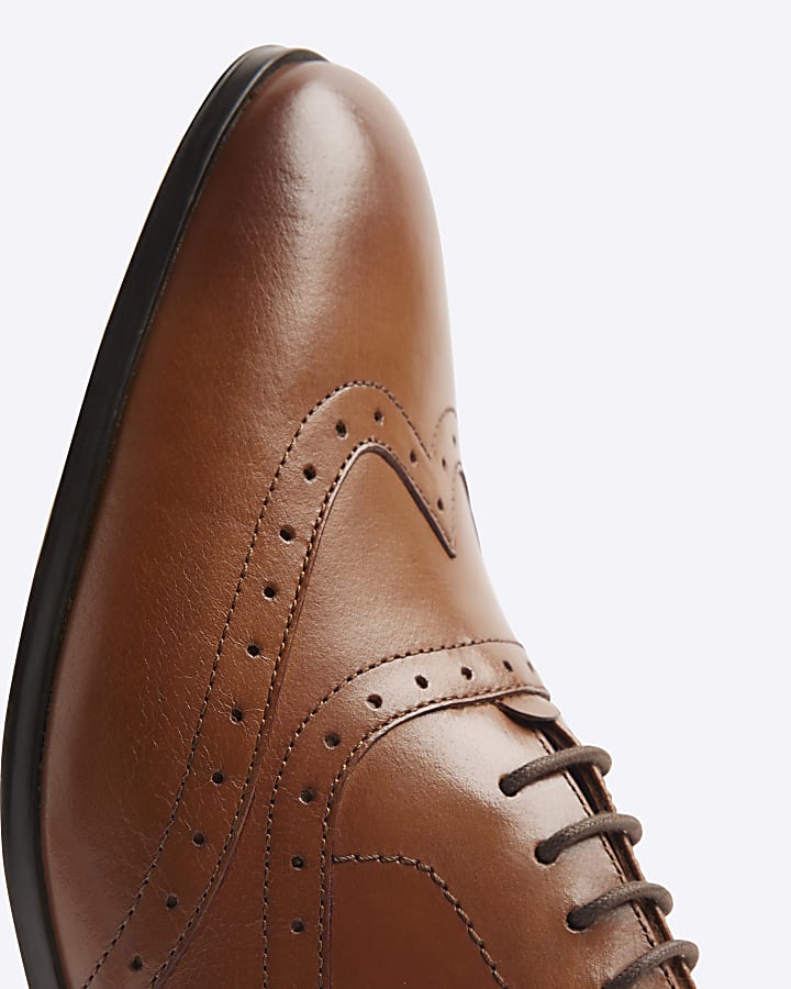 Brown Wide Fit Leather Brogues