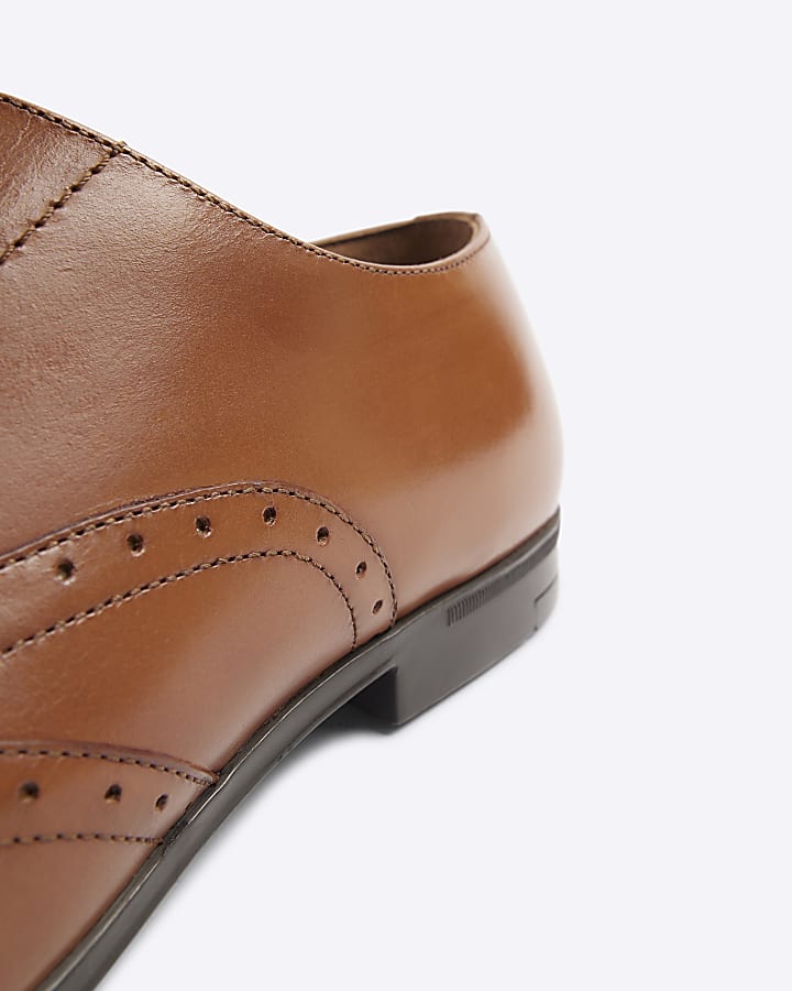 Brown Wide Fit Leather Brogues