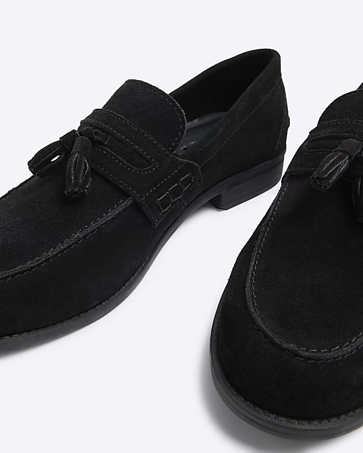 Black Suede Tassel Loafers